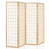 Artiss Room Divider Screen Wood Timber Dividers Fold Stand Wide Beige 4 Panel