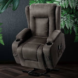 Artiss Electric Recliner Chair Lift Heated Massage Chairs Fabric Lounge Sofa