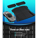 3PCS Car Rear Front Cargo Trunk Toolbox Luggage Rubber Mats for Tesla Model 3 2021-2022