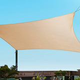 Instahut Sun Shade Sail Cloth Shadecloth Rectangle Canopy Sand 280gsm 2x4m