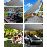 Instahut Sun Shade Sail Cloth Shadecloth Rectangle Canopy Grey 280gsm 3x3m