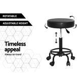 Artiss 2X Salon Stool Swivel Round Barber Hair Bar Stools Hydraulic Lift Black