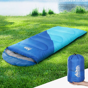 Weisshorn Sleeping Bag 136cm Kids Camping Hiking Winter Blue