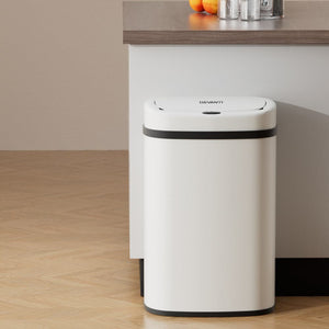 Devanti Sensor Bin Motion Rubbish Trash Can Automatic Touch Free Kitchen White