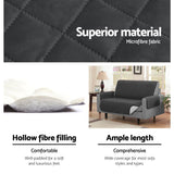 Artiss Sofa Cover Quilted Couch Covers Lounge Protector Slipcovers 3 Seater Dark Grey