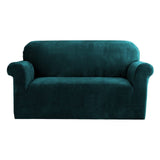 Artiss Velvet Sofa Cover Plush Couch Cover Lounge Slipcover 2 Seater Agate Green