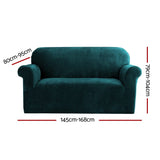 Artiss Velvet Sofa Cover Plush Couch Cover Lounge Slipcover 2 Seater Agate Green