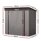 Giantz Garden Shed Sheds Outdoor Storage 1.95x1.31M Steel Workshop House Tool