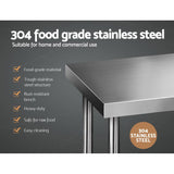 Cefito 1219 x 610mm Commercial Stainless Steel Kitchen Bench