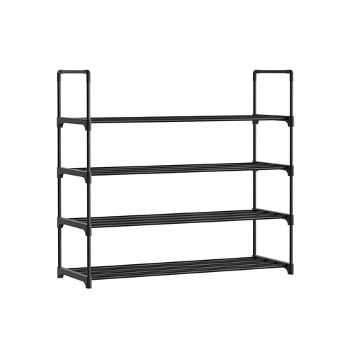 Artiss Shoe Rack Stackable 4 Tiers 80cm Shoes Shelves Storage Stand Black