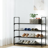 Artiss Shoe Rack Stackable 4 Tiers 80cm Shoes Shelves Storage Stand Black