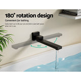 Cefito Bath Spout Wall Mounted Water Outlet Bath Tub Bathroom Swivel Black