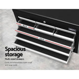 Giantz 10-Drawer Tool Box Chest Cabinet Garage Storage Toolbox Black Silver