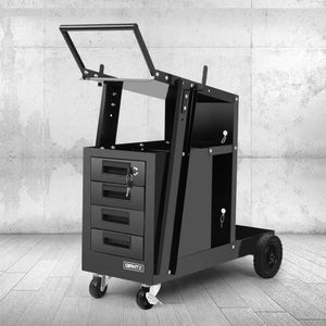 Giantz 4 Drawer Welding Trolley - Black