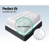 Giselle King Mattress Topper Bamboo Fibre Pillowtop Protector