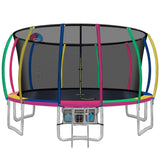 Everfit 16FT Trampoline Round Trampolines With Basketball Hoop Kids Present Gift Enclosure Safety Net Pad Outdoor Multi-coloured