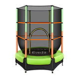 Everfit Trampoline 4.5FT Kids Trampolines Cover Safety Net Pad Ladder Gift Green