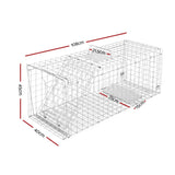 Humane Animal Trap Cage 108 x 40 x 45cm  - Silver