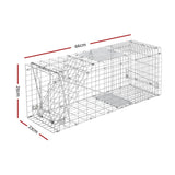 Set of 2 Humane Animal Trap Cage 66 x 23 x 25cm  - Silver