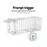 Set of 2 Humane Animal Trap Cage 66 x 23 x 25cm  - Silver