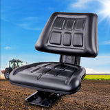 Giantz PU Leather Tractor Seat with Sliding Track - Black