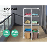 Devanti Electric Heated Towel Clothes Rail Rack Airer Dryer Warmer Stand 300W