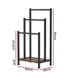 Devanti Freestanding Towel Rack 3 Tier Shelf Drying Storage Bathroom Home Black