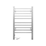 Devanti Electric Heated Towel Rail Rails Warmer Rack Aluminium 10 Bars