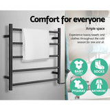 Devanti Heated Towel Rail Electric Warmer Heater Rails Holder Rack Wall Mounted