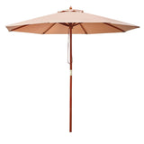 Instahut 2.7M Outdoor Pole Umbrella Cantilever Stand Garden Umbrellas Patio Beige