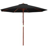 Instahut 2.7M Outdoor Pole Umbrella Cantilever Stand Garden Umbrellas Patio Black