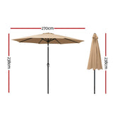 Instahut Outdoor Umbrella Umbrellas Beach Pole Garden Tilt Sun Patio UV 2.7m