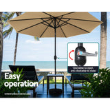 Instahut Outdoor Umbrella 3m Umbrellas Beach Garden Tilt Sun Patio Deck Pole UV