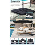 Instahut Outdoor Umbrella 3m Base Cantilever Beach Stand Sun Roma Black 50cm