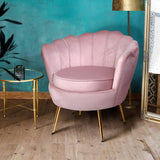 Artiss Armchair Lounge Chair Accent Armchairs Retro Single Sofa Velvet Pink