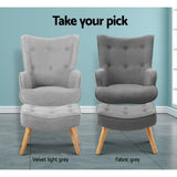 Artiss Armchair and Ottoman - Grey