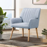 Artiss Armchair Lounge Chair Armchairs Accent Chairs Sofa Couch Fabric Grey