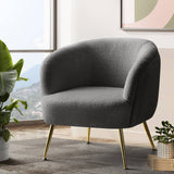 Artiss Armchair Lounge Chair Accent Chairs Arm Armchairs Sherpa Boucle Charcoal