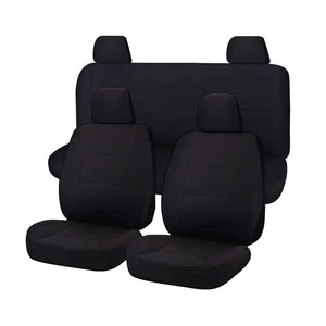 Seat Covers for NISSAN NAVARA D23 SERIES 1-2 NP300 03/2015 - 10/2017 DUAL CAB FR BLACK CHALLENGER