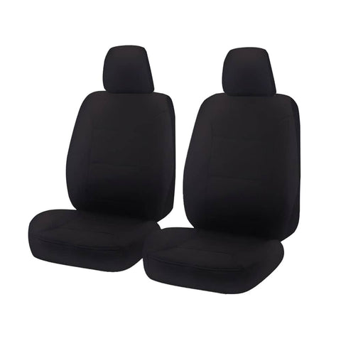 Seat Covers for MITSUBISHI TRITON MQ SERIES 01/2015 - ON DUAL / CLUB CAB UTILITY FRONT 2X BUCKETS BLACK CHALLENGER