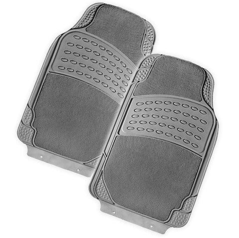 COLOSSUS 2-Piece Car Mat - GREY [Rubber/Carpet]