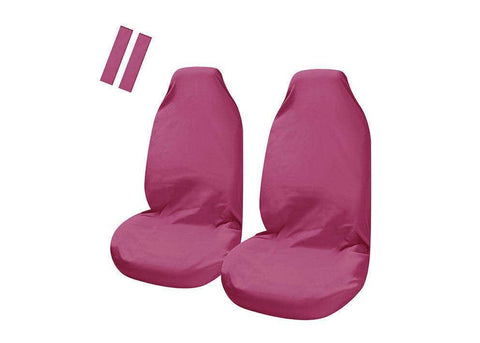 Universal Pulse Throwover Front Seat Covers - Bonus Seat Belt Buddies | Pink