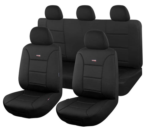 Seat Covers for NISSAN NAVARA SL, ST, ST-X, PRO-4X DUAL CAB 12/2020-ON SHARKSKIN Elite Black