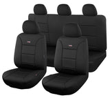 Seat Covers for VOLKWAGEN AMAROK 2H SERIES TDI 580 ULTIMATE 02/2011 ? ON DUAL CAB FR BLACK SHARKSKIN