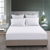 Royal Comfort 2000TC 3 Piece Fitted Sheet and Pillowcase Set Bamboo Cooling - Queen - White