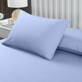 Royal Comfort 2000TC 3 Piece Fitted Sheet and Pillowcase Set Bamboo Cooling - King - Light Blue