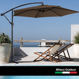 Milano Outdoor 3 Metre Cantilever Umbrella UV Sunshade Garden Patio Deck - Latte