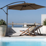 Milano Outdoor 3 Metre Cantilever Umbrella UV Sunshade Garden Patio Deck - Latte