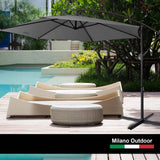 Milano Outdoor 3 Metre Cantilever Umbrella UV Sunshade Garden Patio Deck - Charcoal