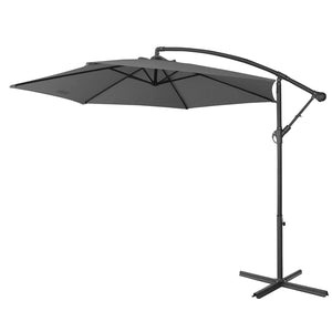 Milano Outdoor 3 Metre Cantilever Umbrella UV Sunshade Garden Patio Deck - Charcoal